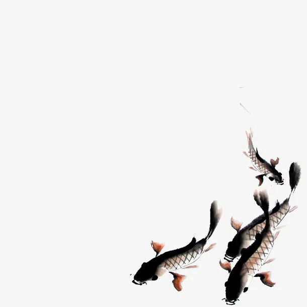 水墨画鱼免抠