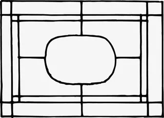 简单古典窗棂框纹样免抠