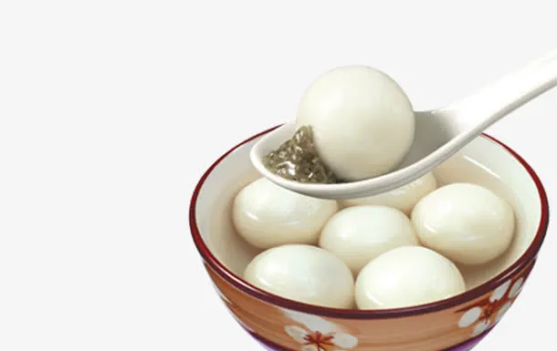产品实物黑芝麻汤圆免抠