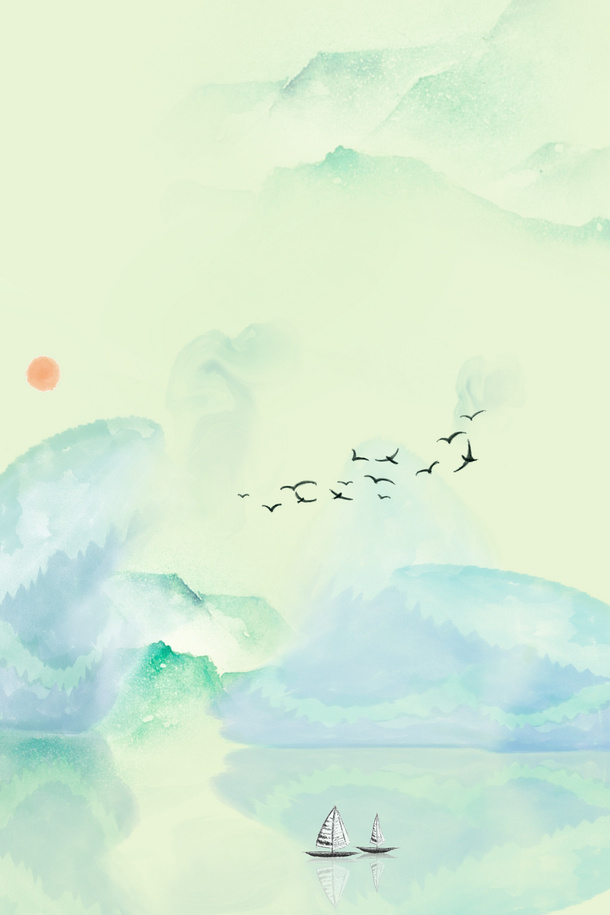 清新淡雅古风背景3