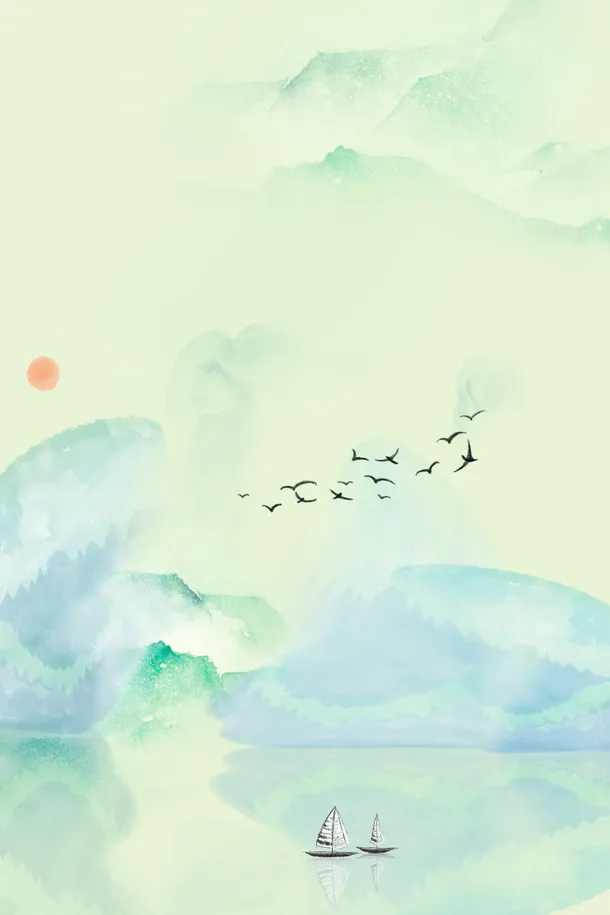 清新淡雅古风背景3