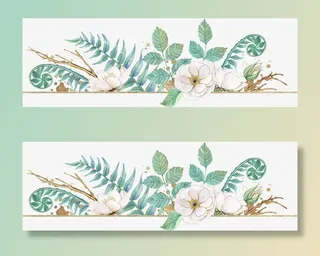 手绘植物花卉边框设计素材免抠手绘/卡通手绘元素