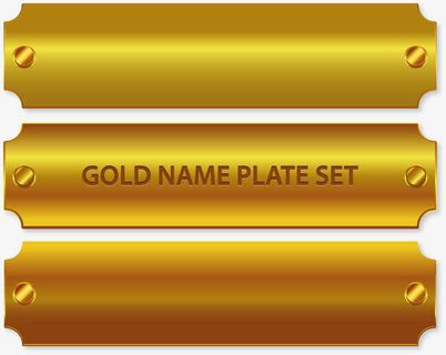 金属质感金色门牌号码牌免抠