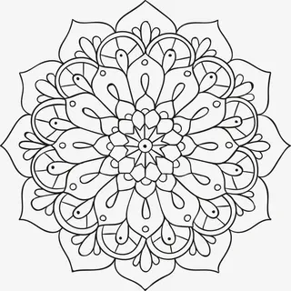 黑色手绘曼陀罗图案免抠