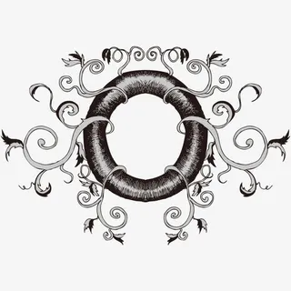 手绘简单黑白艺术边框免抠