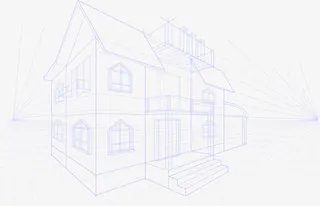 时尚线性房子模型设计免抠