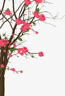 矢量手绘梅花免抠