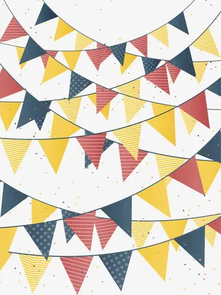 卡通三角旗免抠