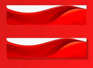 中国风红色丝带台卡免抠漂浮彩带元素