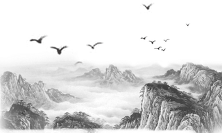 水墨画风景背景山水背景高清