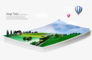 纸上的风景免抠