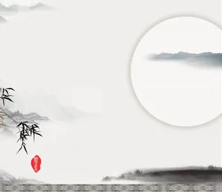 中国风山水画插画素材免抠