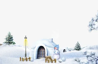 雪屋场景免抠