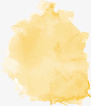 手绘黄色水彩免抠