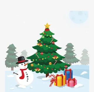 雪地圣诞树免抠