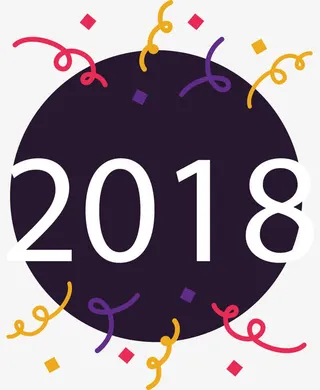 深色新年快乐标题免抠