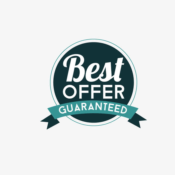 蓝色圆形质量保证标签免抠