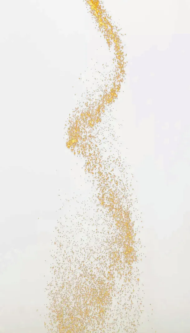 金色粉末光png免抠