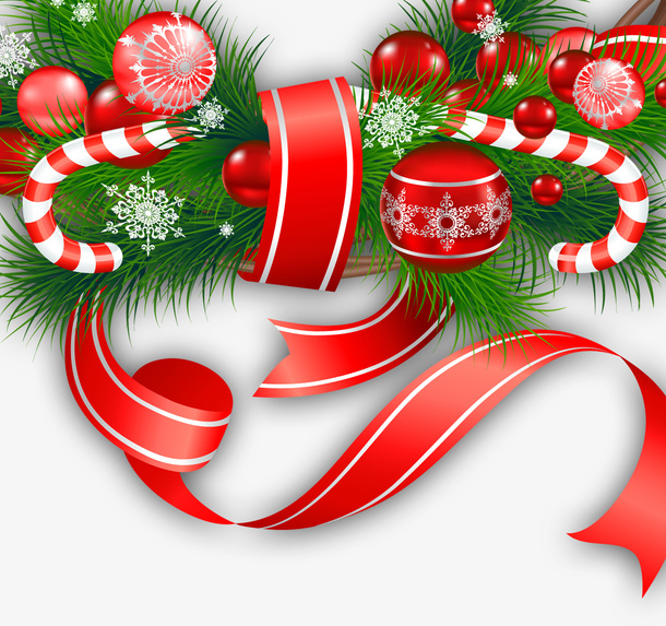 圣诞节装饰彩带气球免抠
