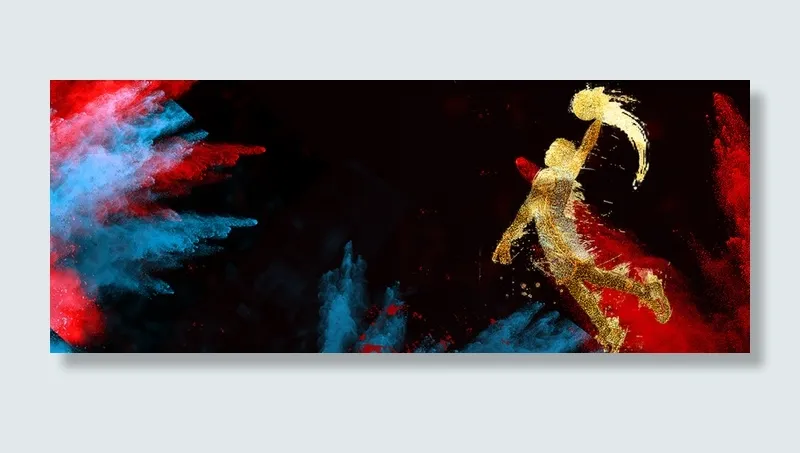 炫酷色彩篮球运动banner高清