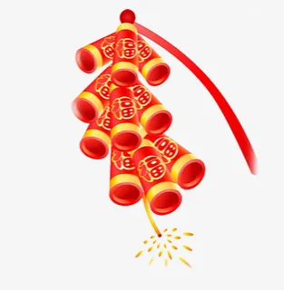 喜庆红色炮竹免抠