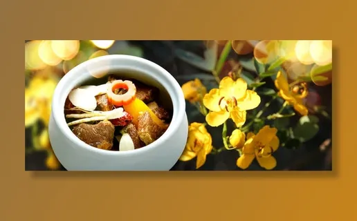 美食炖肉食欲背景banner免抠