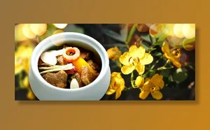 美食炖肉食欲背景banner免抠