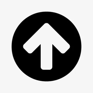 墨迹向上中空箭头免抠