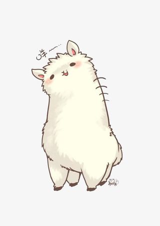 卡通羊驼表情免抠