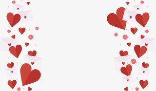 浪漫红色爱心情书边框免抠