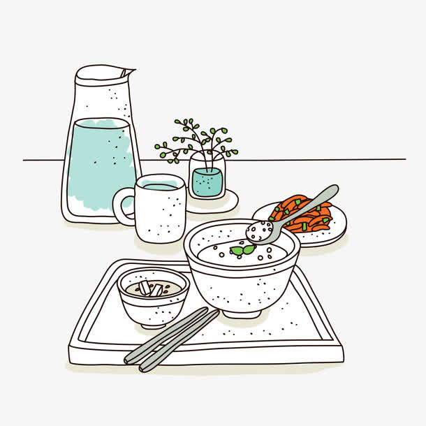 卡通家常小菜小粥免抠