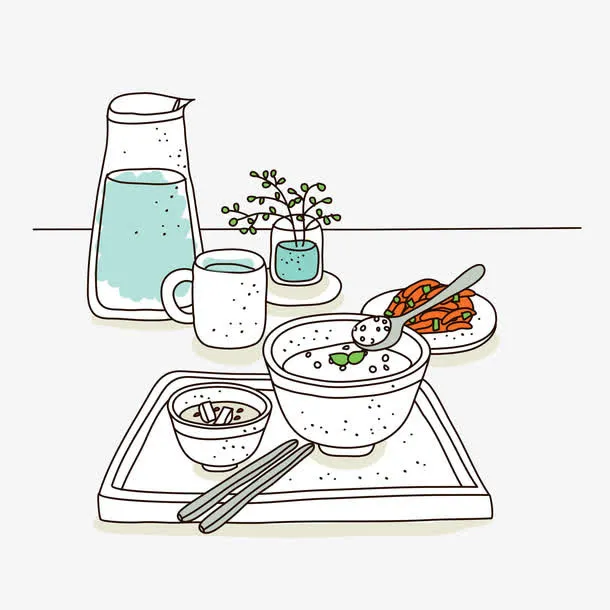 卡通家常小菜小粥免抠