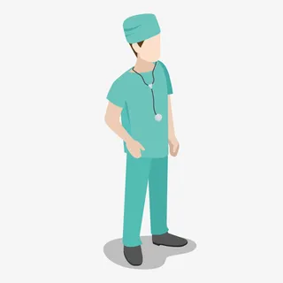 绿色医护人员免抠