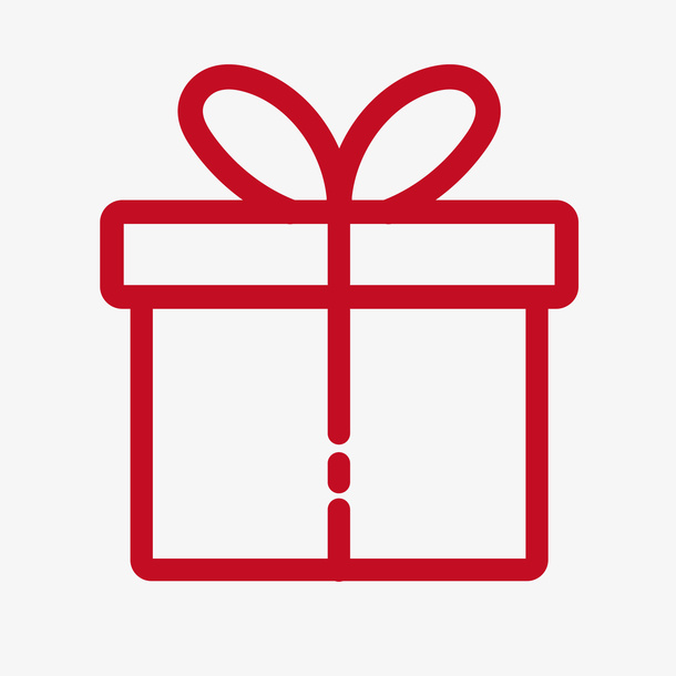 红色简约礼盒图标免抠
