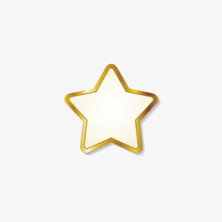 金边星星精美标签png免抠