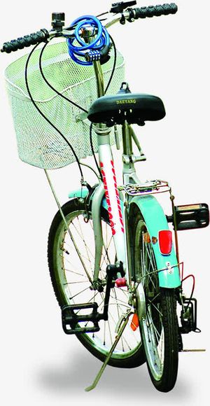 春天郊游自行车装饰免抠