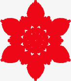 红色手绘复古梅花装饰免抠