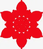 红色手绘复古梅花装饰免抠