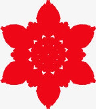 红色手绘复古梅花装饰免抠