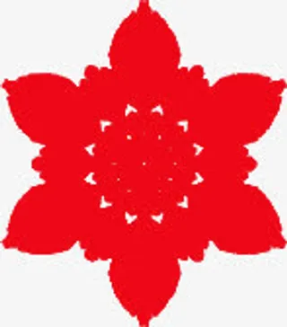 红色手绘复古梅花装饰免抠