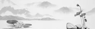 淡雅朴素水墨山水banner高清
