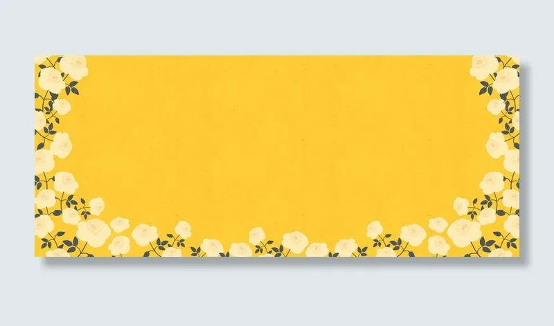 春天卡通文艺小花黄banner高清