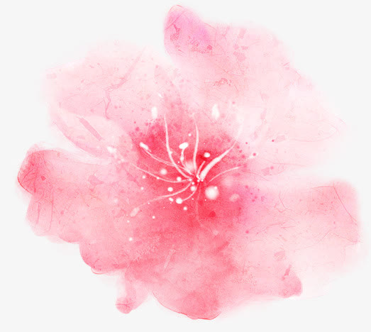 手绘粉色卡通装饰花朵免抠