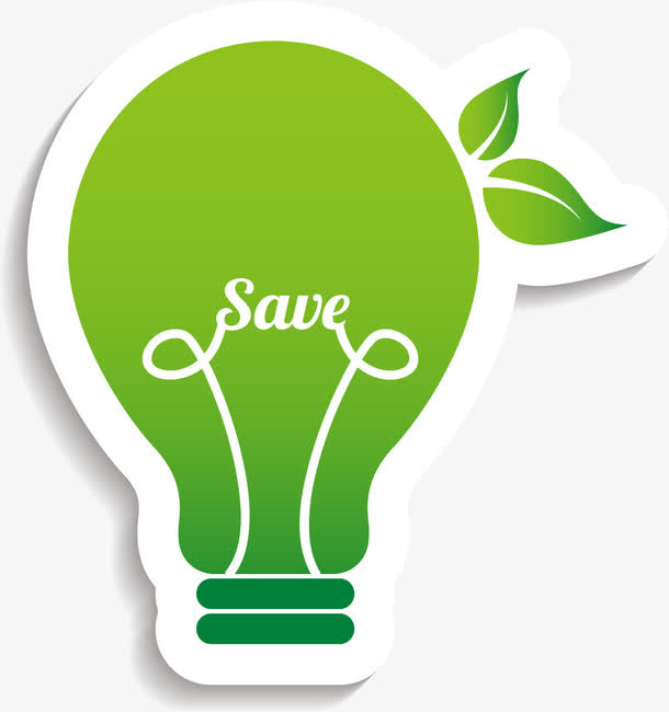 绿色纸片灯泡图案免抠