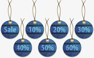 牛仔布标签免抠