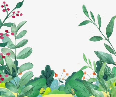 春天叶子花朵手绘素材免抠手绘/卡通手绘元素