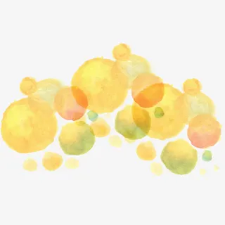 梦幻黄水彩泡影免抠