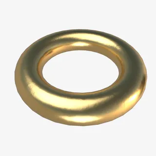 金色立体几何圆环免抠