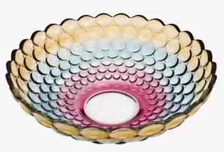 欧式琉璃彩色水晶玻璃水果盘免抠