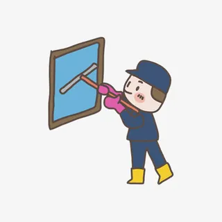 擦玻璃男孩免抠